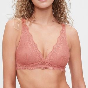 NWT Gap Lace Plunge Bralette - Rose XS